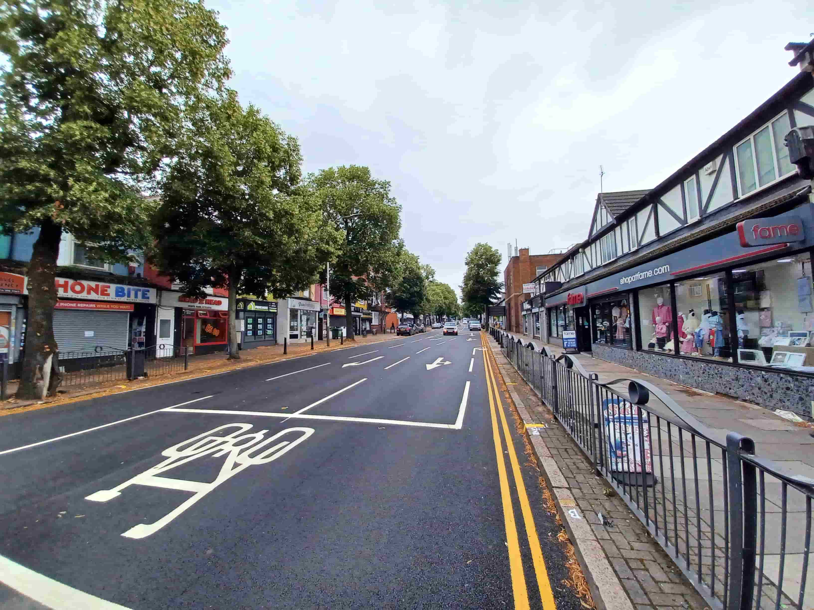 Completed road resurfacing on Melton Road in Leicester